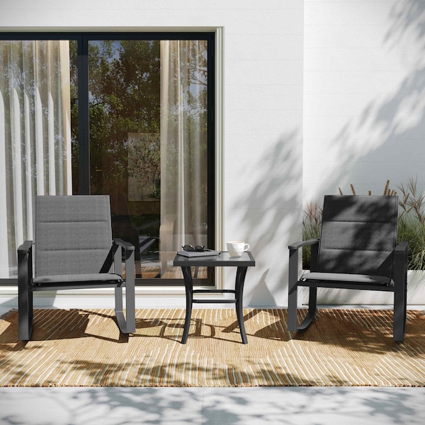 Flash Furniture Black 3-Piece Rocking Chair and Side Table Set FV-FSC-2315-BLK-GG - main